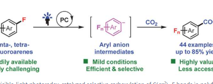 用二氧化碳合成重要多氟芳基羧酸的光驱动工艺