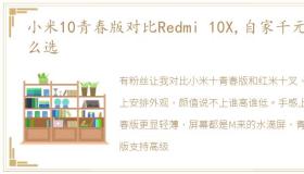 小米10青春版对比Redmi 10X,自家千元怎么选