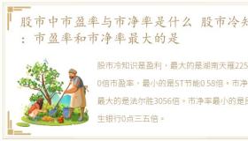 股市中市盈率与市净率是什么 股市冷知识：市盈率和市净率最大的是