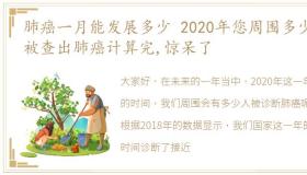 肺癌一月能发展多少 2020年您周围多少人被查出肺癌计算完,惊呆了