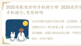 2020高配低价的手机排行榜 2020高价低配手机排行,有你的吗