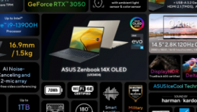 ASUSZenbook14XOLED即将在大马推出配备第13代英特尔CPU和OLED显示屏