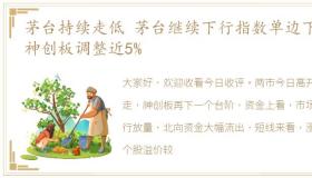 茅台持续走低 茅台继续下行指数单边下行神创板调整近5%