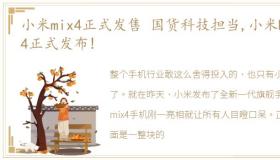 小米mix4正式发售 国货科技担当,小米MIX4正式发布!