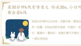 看30分钟k线有啥意义 给我30s,小白听完都会看k线