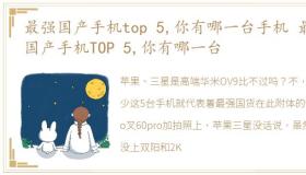 最强国产手机top 5,你有哪一台手机 最强国产手机TOP 5,你有哪一台