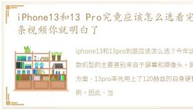 iPhone13和13 Pro究竟应该怎么选看完这条视频你就明白了