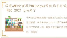 搭载AMD处理器的Windows掌机你见过吗AYA NEO 2021 pro来了