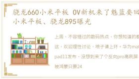 骁龙660小米平板 OV新机来了魅蓝要回归小米平板、骁龙895曝光