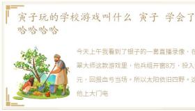 寅子玩的学校游戏叫什么 寅子 学会了嘛哈哈哈哈