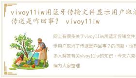 vivoy11iw用蓝牙传输文件显示用户取消了传送是咋回事？ vivoy11iw