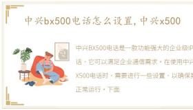 中兴bx500电话怎么设置,中兴x500