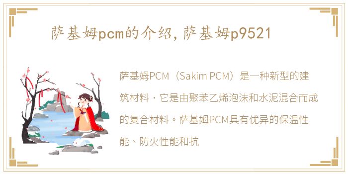 萨基姆pcm的介绍,萨基姆p9521