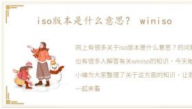 iso版本是什么意思？ winiso