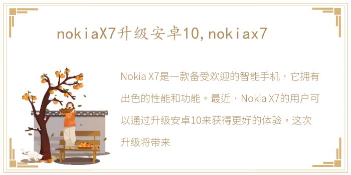 nokiaX7升级安卓10,nokiax7