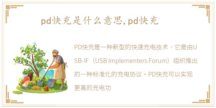 pd快充是什么意思,pd快充