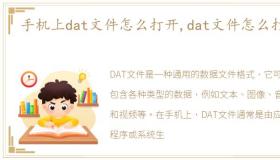 手机上dat文件怎么打开,dat文件怎么打开