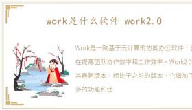 work是什么软件 work2.0