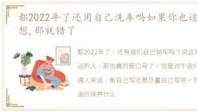 都2022年了还用自己洗车吗如果你也这样想,那就错了