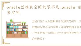 oracle创建表空间权限不足,oracle 创建表空间