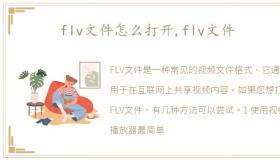 flv文件怎么打开,flv文件