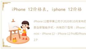 iPhone 12价格表，iphone 12价格