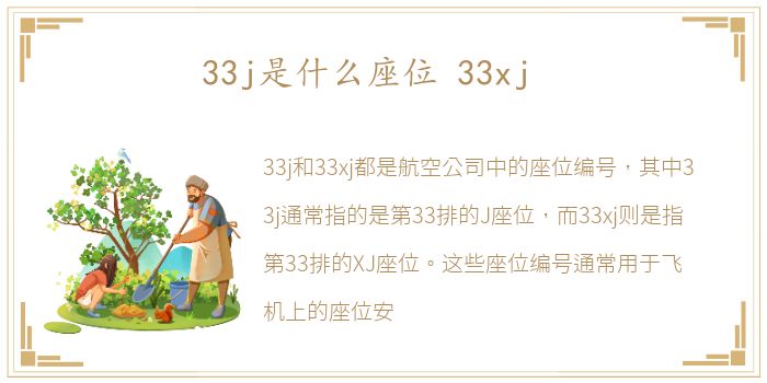 33j是什么座位 33xj