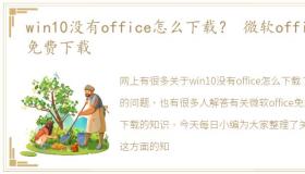 win10没有office怎么下载？ 微软office免费下载