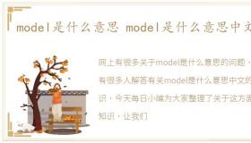 model是什么意思 model是什么意思中文