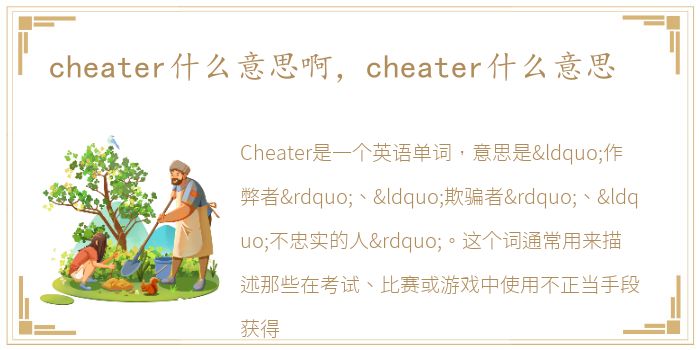 cheater什么意思啊，cheater什么意思