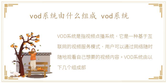 vod系统由什么组成 vod系统