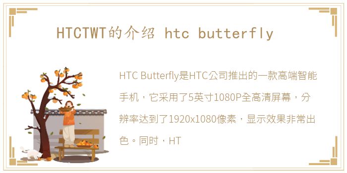 HTCTWT的介绍 htc butterfly