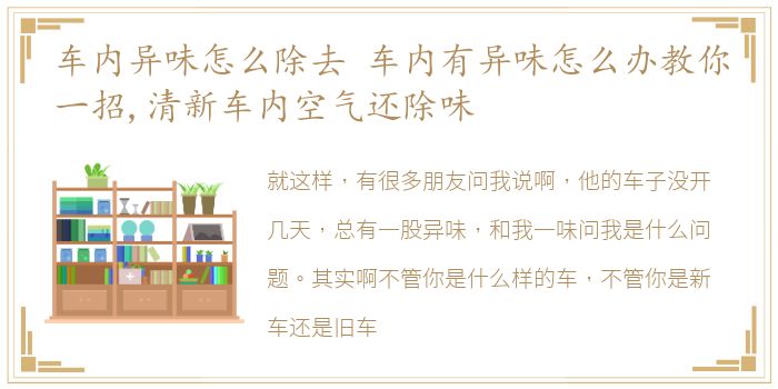 车内异味怎么除去 车内有异味怎么办教你一招,清新车内空气还除味