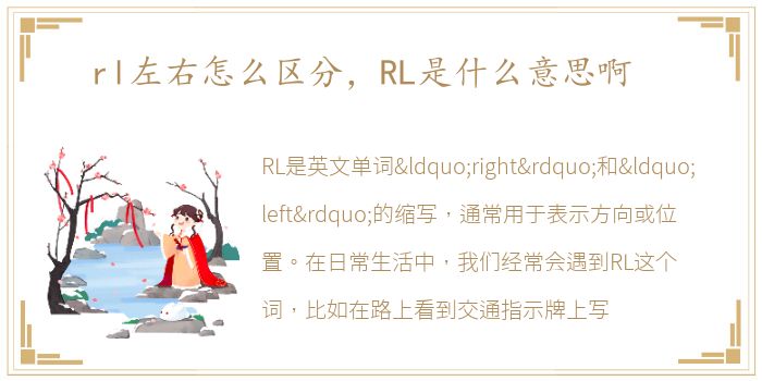 rl左右怎么区分，RL是什么意思啊