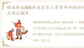 猫娘养成BUG养成百万人苦等两年的游戏差点测试翻车