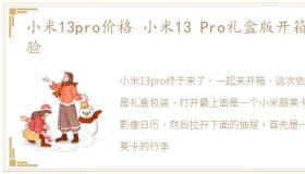 小米13pro价格 小米13 Pro礼盒版开箱体验