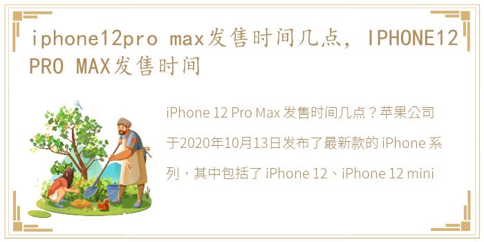 iphone12pro max发售时间几点，IPHONE12PRO MAX发售时间