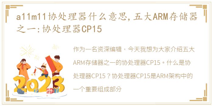 a11m11协处理器什么意思,五大ARM存储器之一:协处理器CP15