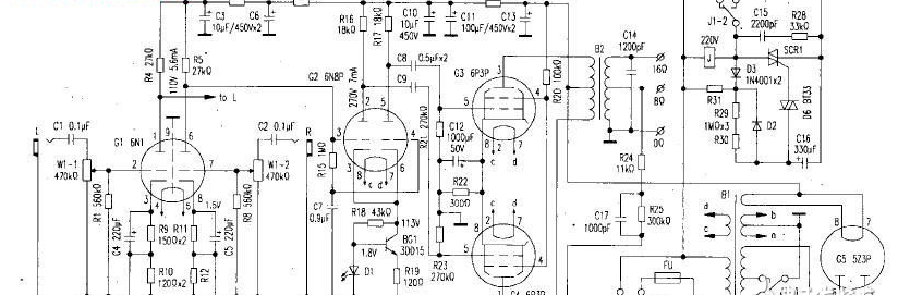 fu7电子管功放电路图大全 6N8P\6P3P\胆机功放电路\耦合电容器