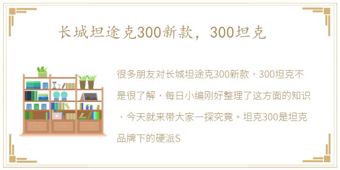 长城坦途克300新款，300坦克