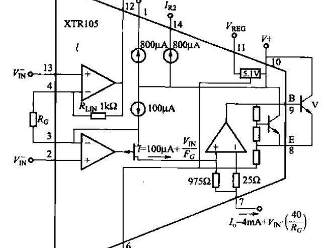 xtr105电路原理图，xtr105中文资料应用电路图_英文数据手册