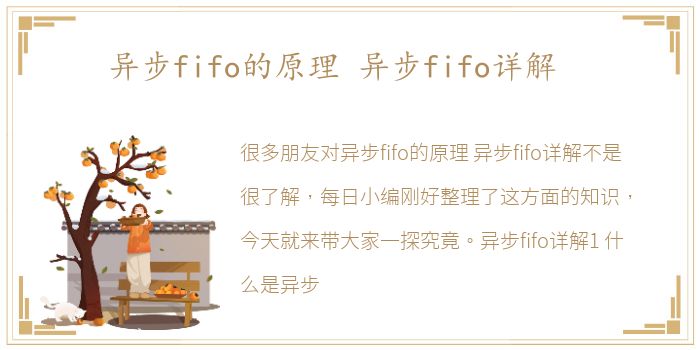 异步fifo的原理 异步fifo详解