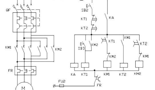 电动机控制电路图原理讲解 定时自动循环电路/降压起动控制电路/多地控制电路