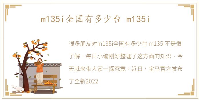 m135i全国有多少台 m135i