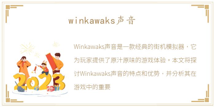 winkawaks声音