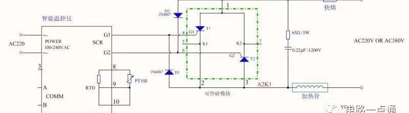 可控硅工作原理及触发电路图，温控器可控硅触发输出控制温度