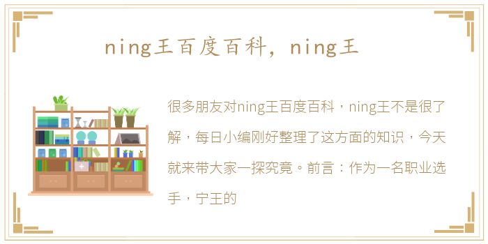 ning王百度百科，ning王