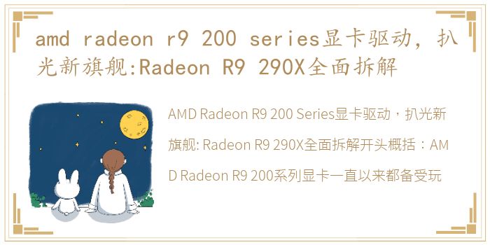 amd radeon r9 200 series显卡驱动，扒光新旗舰:Radeon R9 290X全面拆解