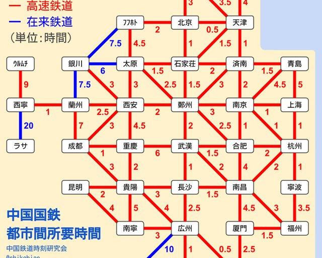 日本中国高铁时刻图软件介绍，日本中国高铁时刻图