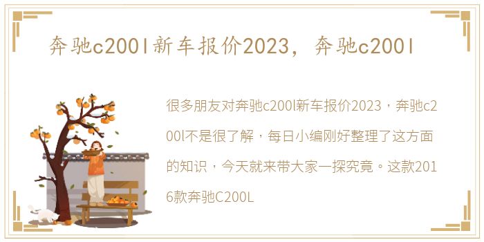 奔驰c200l新车报价2023，奔驰c200l